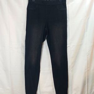 HUE Reversible Black / Cheeta print Jeggings Size M New with Tags